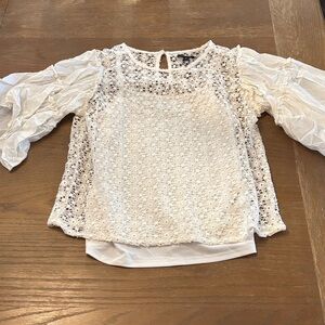 Stella & Dot White Lace Blouse